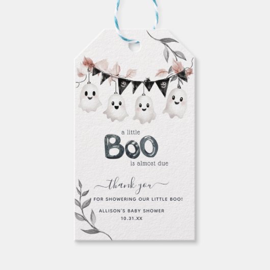 Little Boo Halloween | Baby shower Dank u Labels Cadeaulabel (Voorkant)