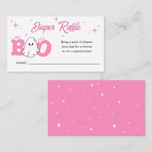 Little Boo Halloween Baby shower Diaper Raffle Informatiekaartje (Voorkant / Achterkant)