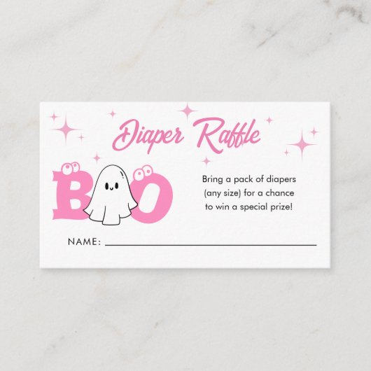Little Boo Halloween Baby shower Diaper Raffle Informatiekaartje (Voorkant)