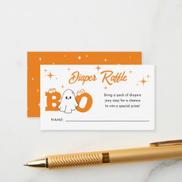 Little Boo Halloween Baby shower Diaper Raffle Informatiekaartje