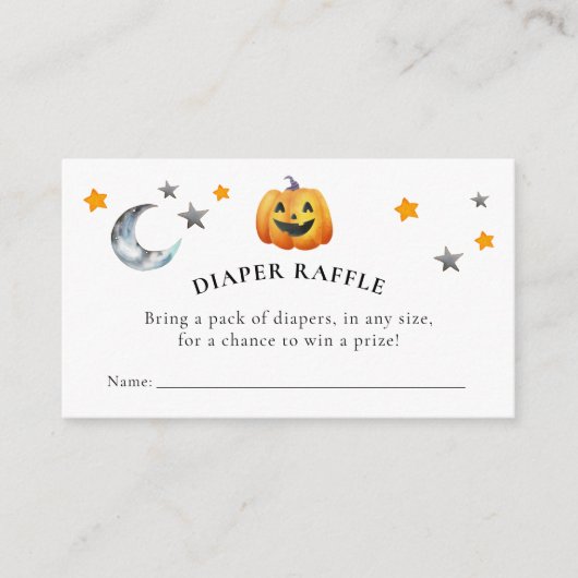 Little Boo Halloween Baby shower Diaper Raffle Informatiekaartje (Voorkant)