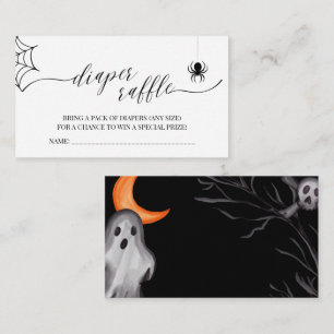 Little Boo Halloween Baby shower Diaper Raffle Informatiekaartje