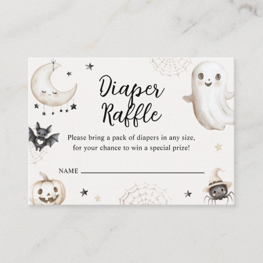 Little Boo Halloween Baby shower Diaper Raffle Informatiekaartje (Voorkant)