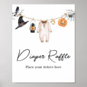 Little Boo Halloween Baby shower Diaper Raffle Poster (Voorkant)
