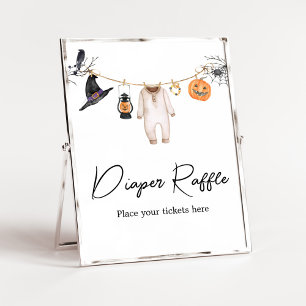 Little Boo Halloween Baby shower Diaper Raffle Poster