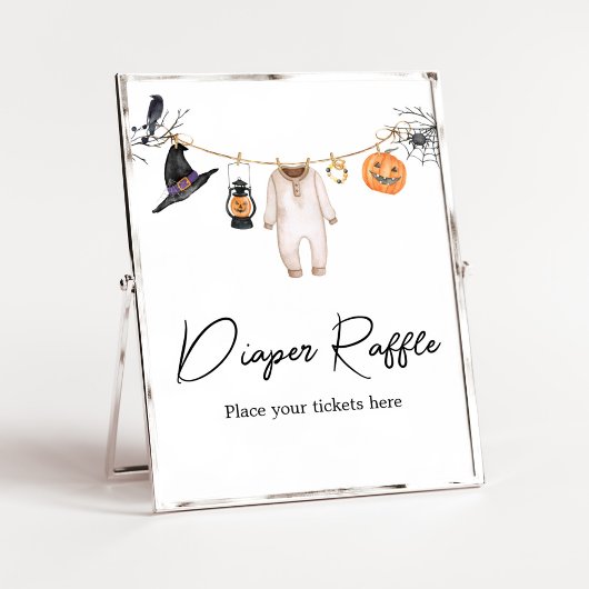 Little Boo Halloween Baby shower Diaper Raffle Poster