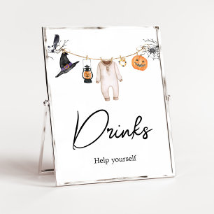 Little Boo Halloween Baby shower Drinken Poster