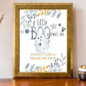 Little Boo Halloween Baby shower Favor Poster