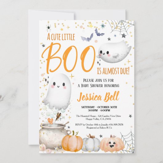 Little Boo Halloween Baby shower genderneutraal Kaart (Voorkant)