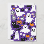 Little boo Halloween baby shower grovy retro Kaart (Achterkant)