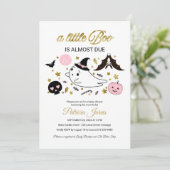Little Boo Halloween Baby shower Invitation Bedankkaart (Staand voorkant)