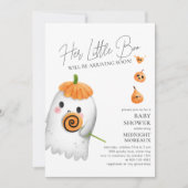 Little Boo Halloween Baby shower Invitation Kaart (Voorkant)