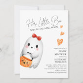 Little Boo Halloween Baby shower Invitation Kaart (Voorkant)