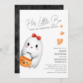 Little Boo Halloween Baby shower Invitation Kaart (Voorkant / Achterkant)