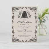 Little Boo Halloween Baby shower Invitation Kaart (Staand voorkant)