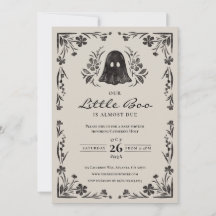 Little Boo Halloween Baby shower Invitation