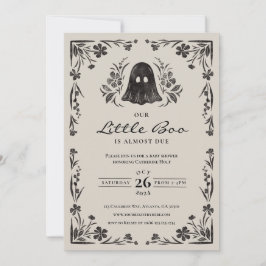 Little Boo Halloween Baby shower Invitation Kaart