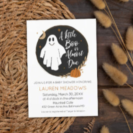 Little Boo Halloween Baby shower Invitation Kaart