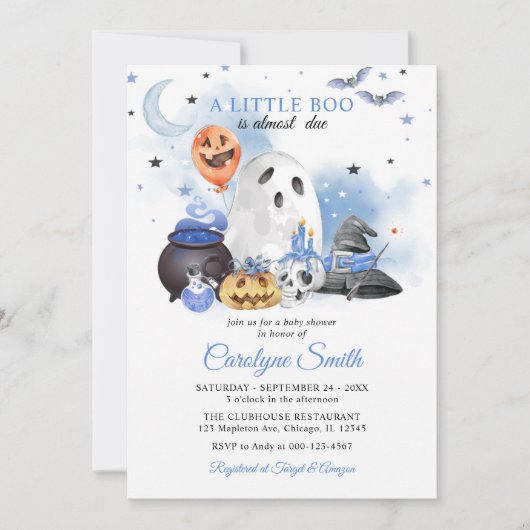 Little Boo Halloween Baby shower Kaart (Voorkant)