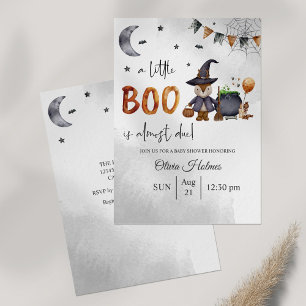 Little Boo Halloween Baby shower Kaart