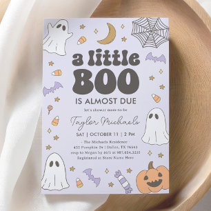 Little Boo Halloween Baby shower Kaart