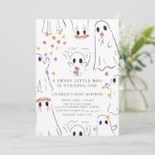 Little Boo Halloween Baby shower Kaart (Staand voorkant)