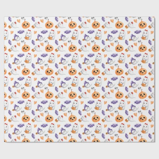 Little Boo Halloween Baby shower Leuke Geesten Cadeaupapier (Vlak)