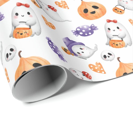 Little Boo Halloween Baby shower Leuke Geesten Cadeaupapier (Rol Hoek)