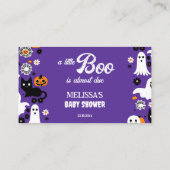 Little boo Halloween baby shower luier loterij Informatiekaartje (Achterkant)