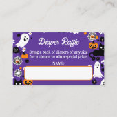 Little boo Halloween baby shower luier loterij Informatiekaartje (Voorkant)