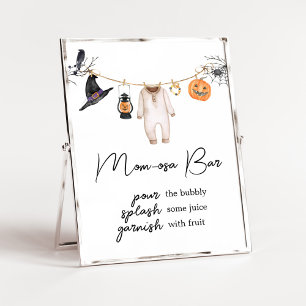 Little Boo Halloween Baby shower Mom Osa Bar Poster
