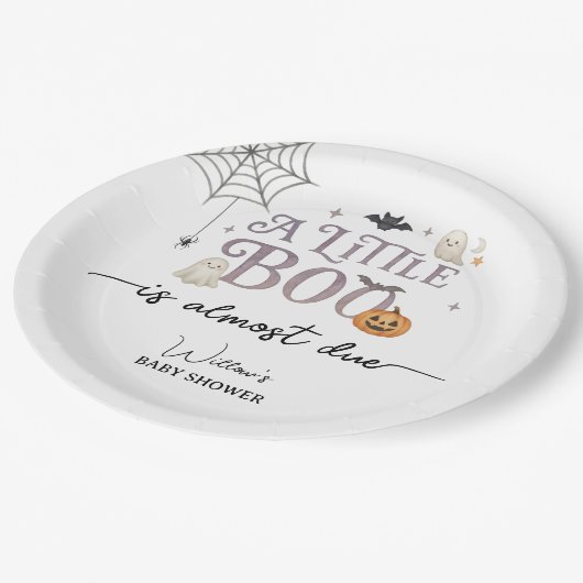 Little Boo Halloween Baby shower Papieren Bordje (Gekanteld)