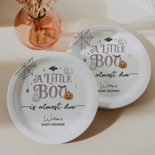 Little Boo Halloween Baby shower Papieren Bordje