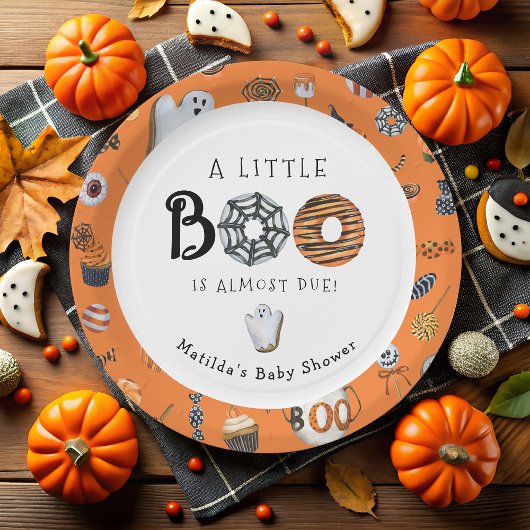 Little Boo Halloween Baby shower Papieren Bordje