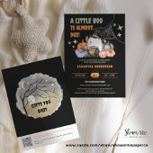 Little Boo Halloween Baby shower Register QR Code Kaart