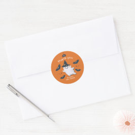 Little Boo Halloween Baby shower Ronde Sticker