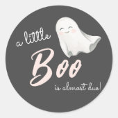 Little Boo Halloween Baby shower | Ronde Sticker (Voorkant)