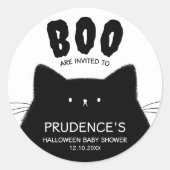 Little Boo Halloween Baby shower Ronde Sticker (Voorkant)
