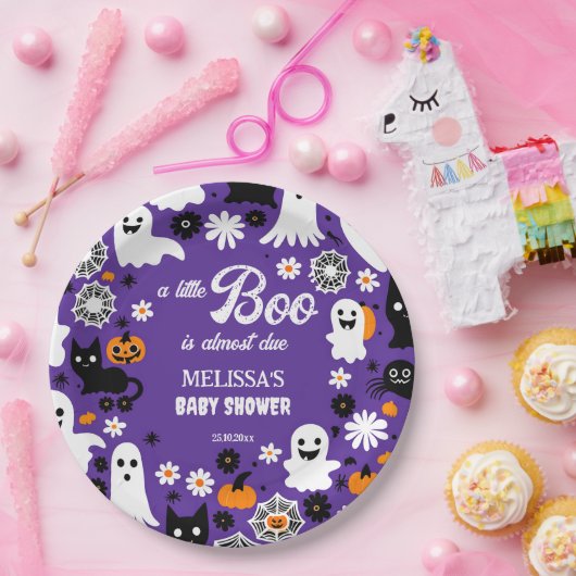 Little boo Halloween baby shower servies Papieren Bordje (Feest)