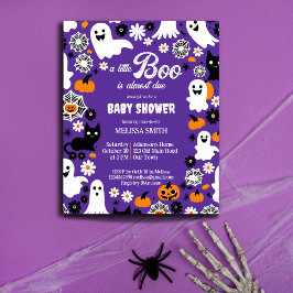 Little boo Halloween baby shower sjabloon uitnodig
