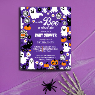 Little boo Halloween baby shower sjabloon uitnodig