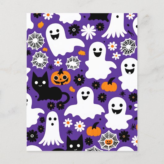 Little boo Halloween baby shower sjabloon uitnodig (Achterkant)