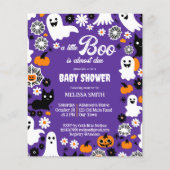 Little boo Halloween baby shower sjabloon uitnodig (Voorkant)