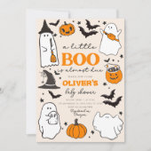 Little Boo Halloween Baby shower Uitnodigen Kaart (Voorkant)