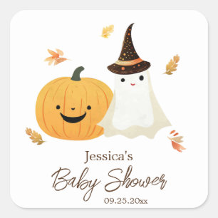 Little Boo Halloween Baby shower Vierkante Sticker