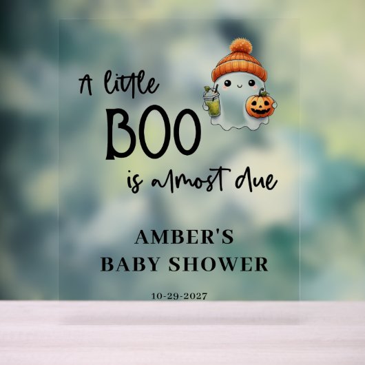 Little Boo Halloween Baby Shower Welcome Acryl Bord (Neutraal)