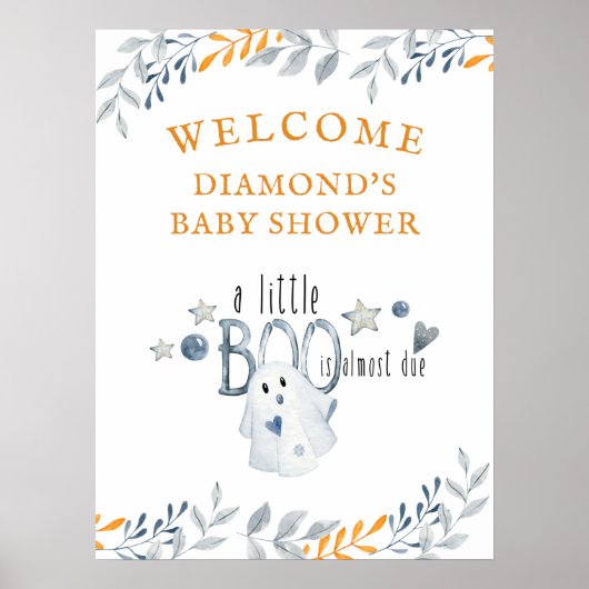 Little Boo Halloween Baby shower Welkom Poster (Voorkant)