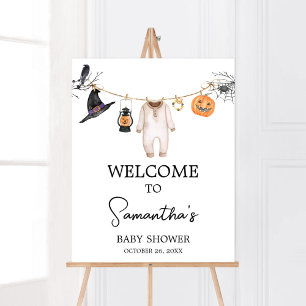 Little Boo Halloween Baby shower Welkom Poster
