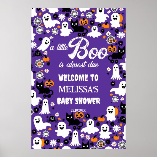 Little boo Halloween baby shower welkomstbord Poster (Voorkant)