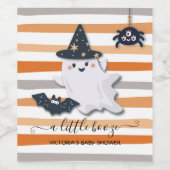 Little Boo Halloween Baby shower Wijn Etiket (Enkel label)